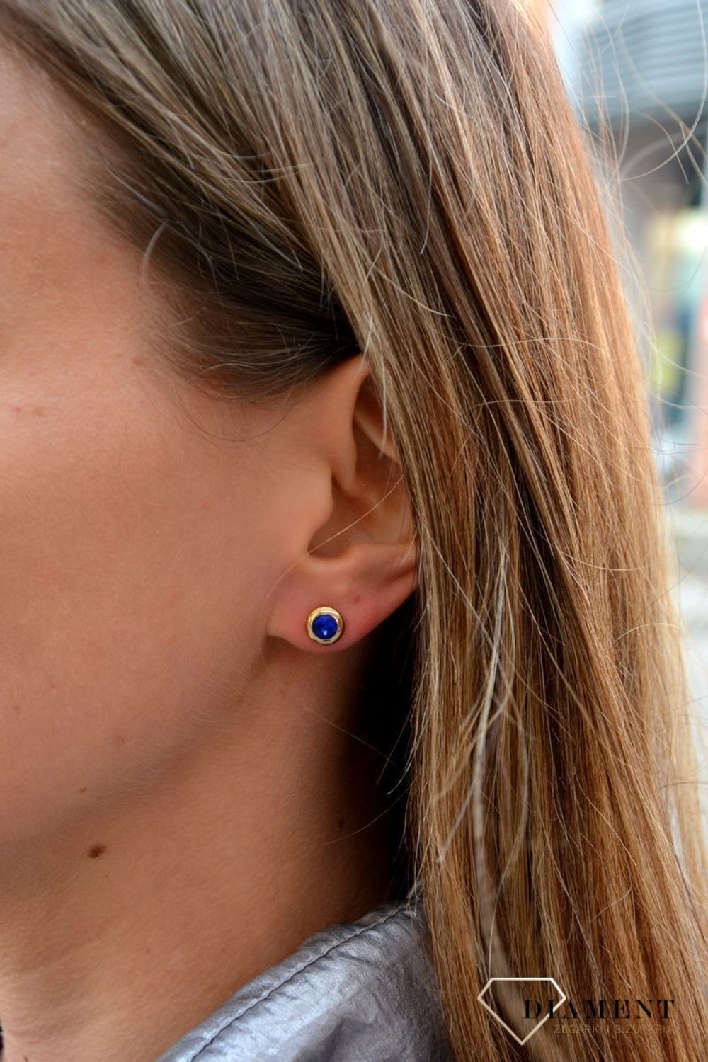 Kolczyki przy uchu Melano chabrowy blask pozłacane M01E 3001 G BLUE.11.jpg